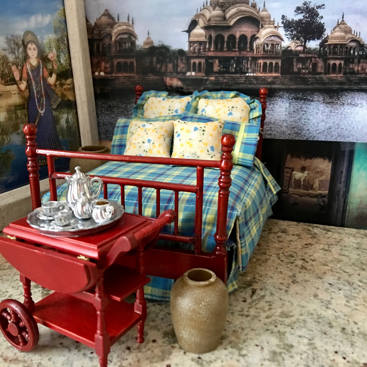 Cherry Wood Serving Cart