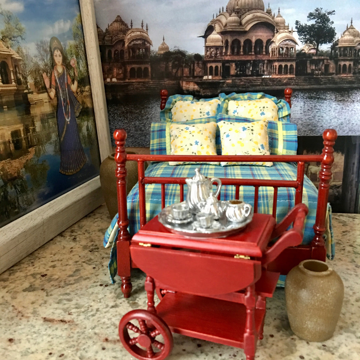Cherry Wood Serving Cart