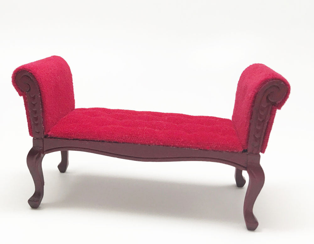 Mahogany Red Velvet Settee