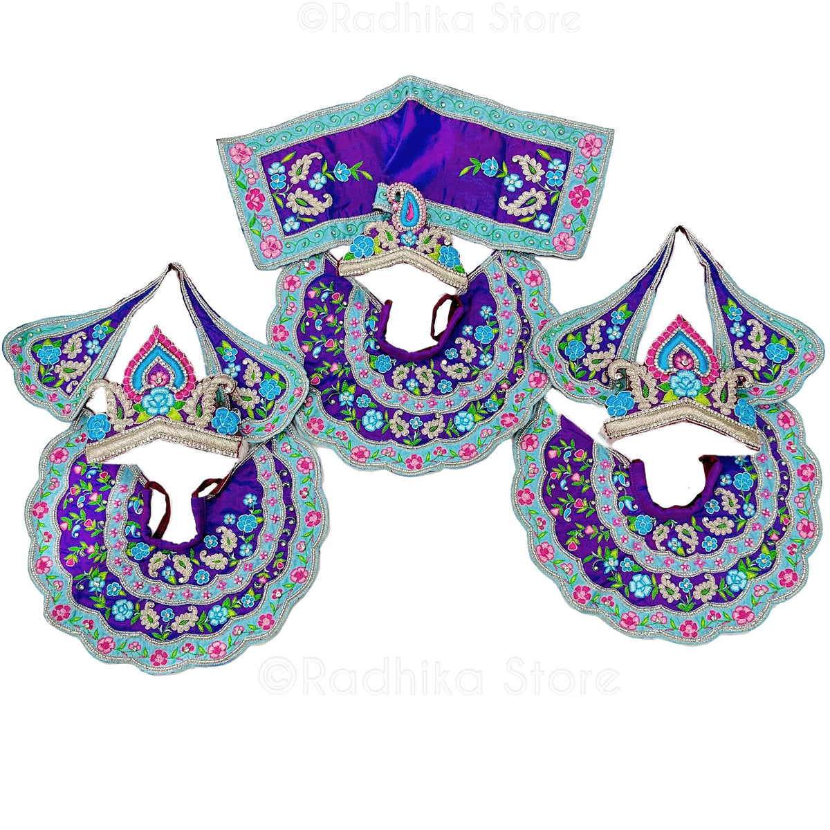 Yamuna River - All Silk - Purple - Jagannath Baladeva Subhadra Deity Outfit