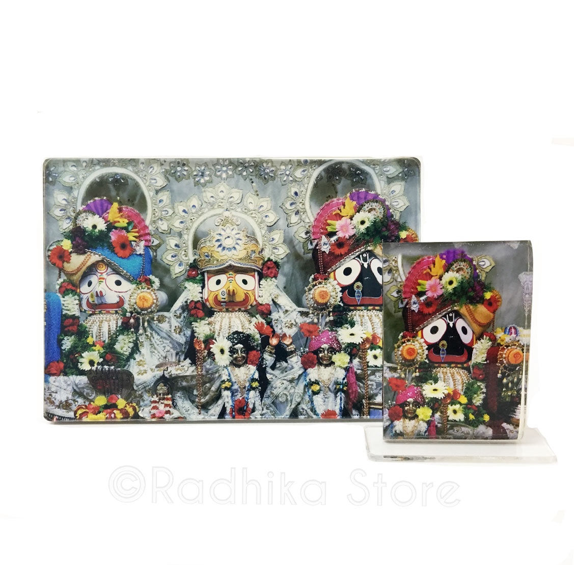 Lord Jagannath White and Silver Acrylic Picture- Choose Size
