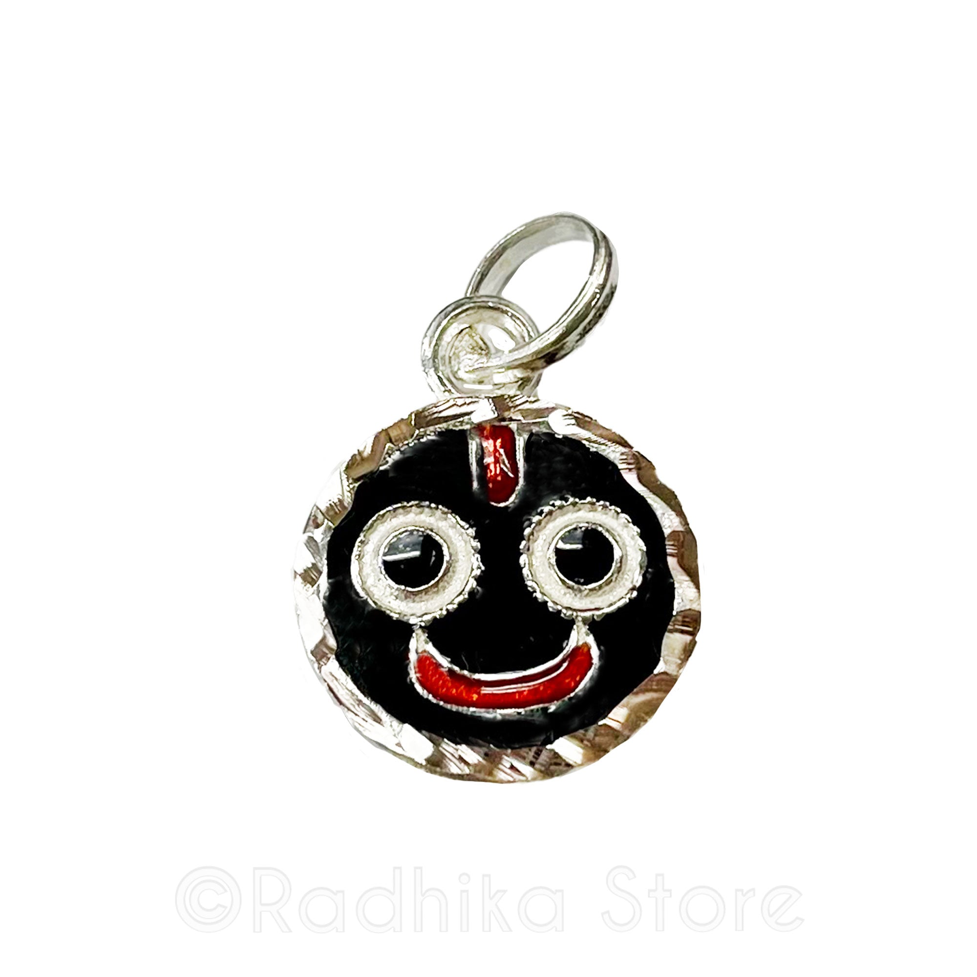 Sweet Lord Jagannath - Silver Pendant With Lacquer