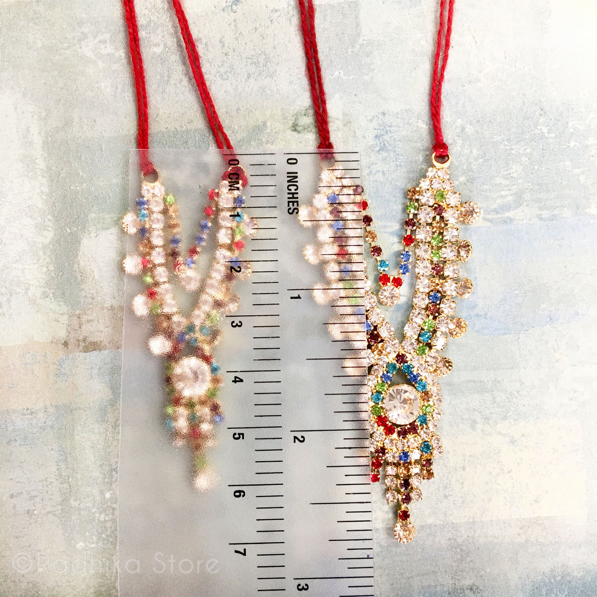 Krishna Prema -Multi Color - Multi Strand - Rhinestone Deity Necklace