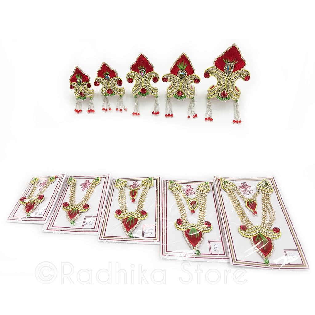 King of Braja - Rhinestone Crown and Necklace Set