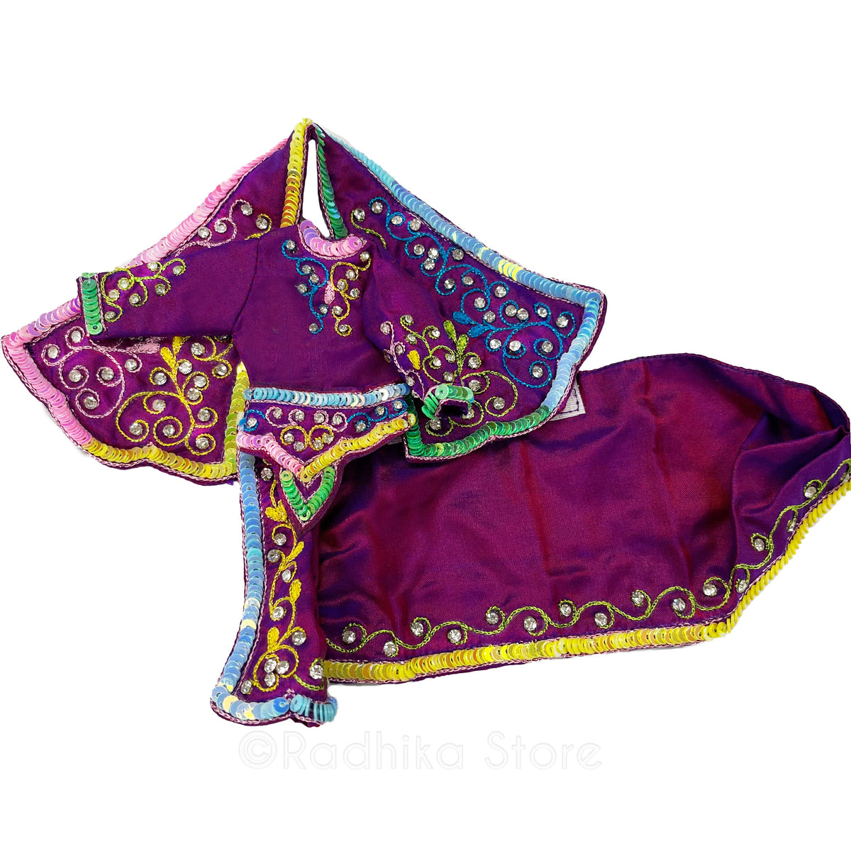 Transcendental Fireworks - All Silk - Purple - Radha Krishna Deity Outfit
