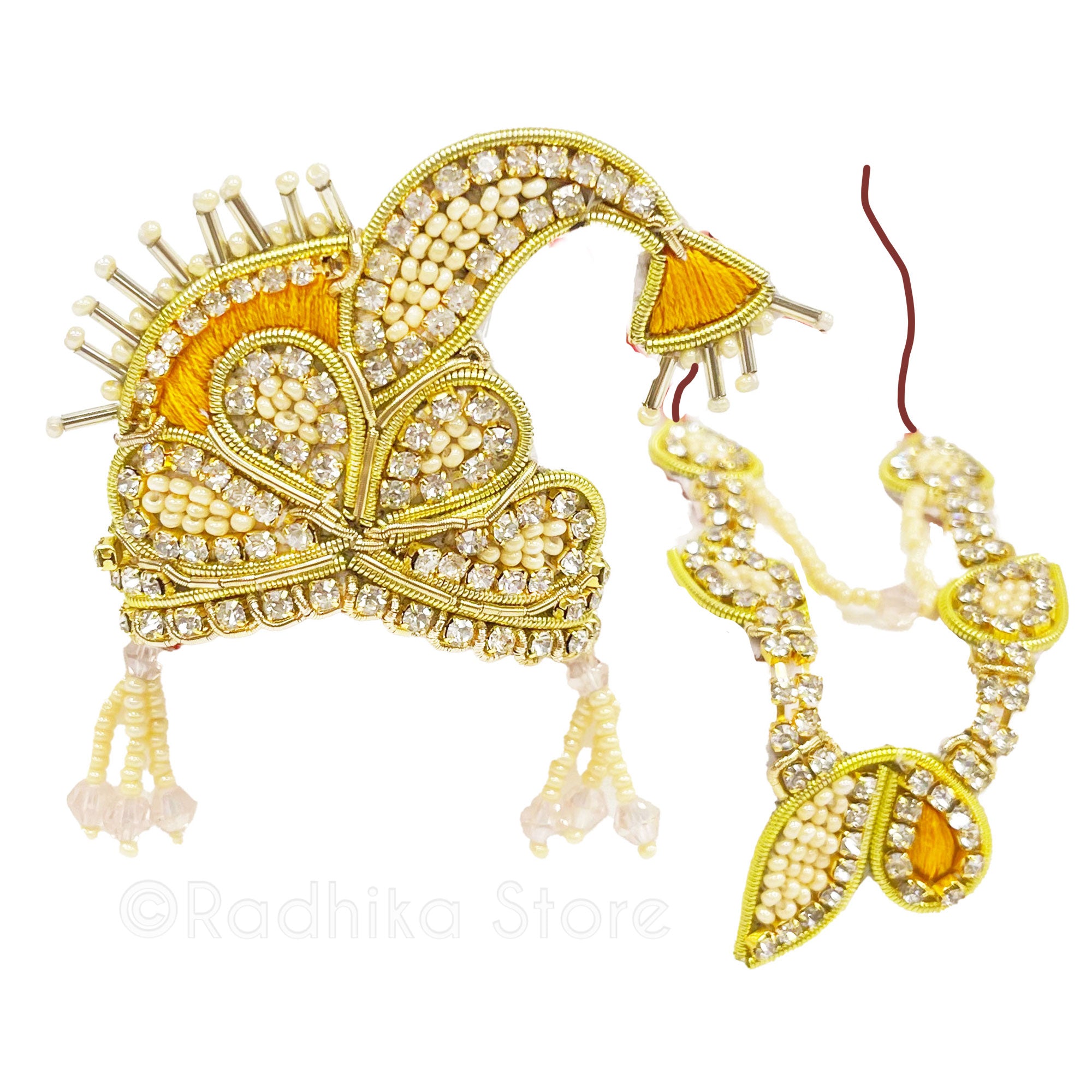 Krishna is the Sun - Deity Crown and Necklace Set
