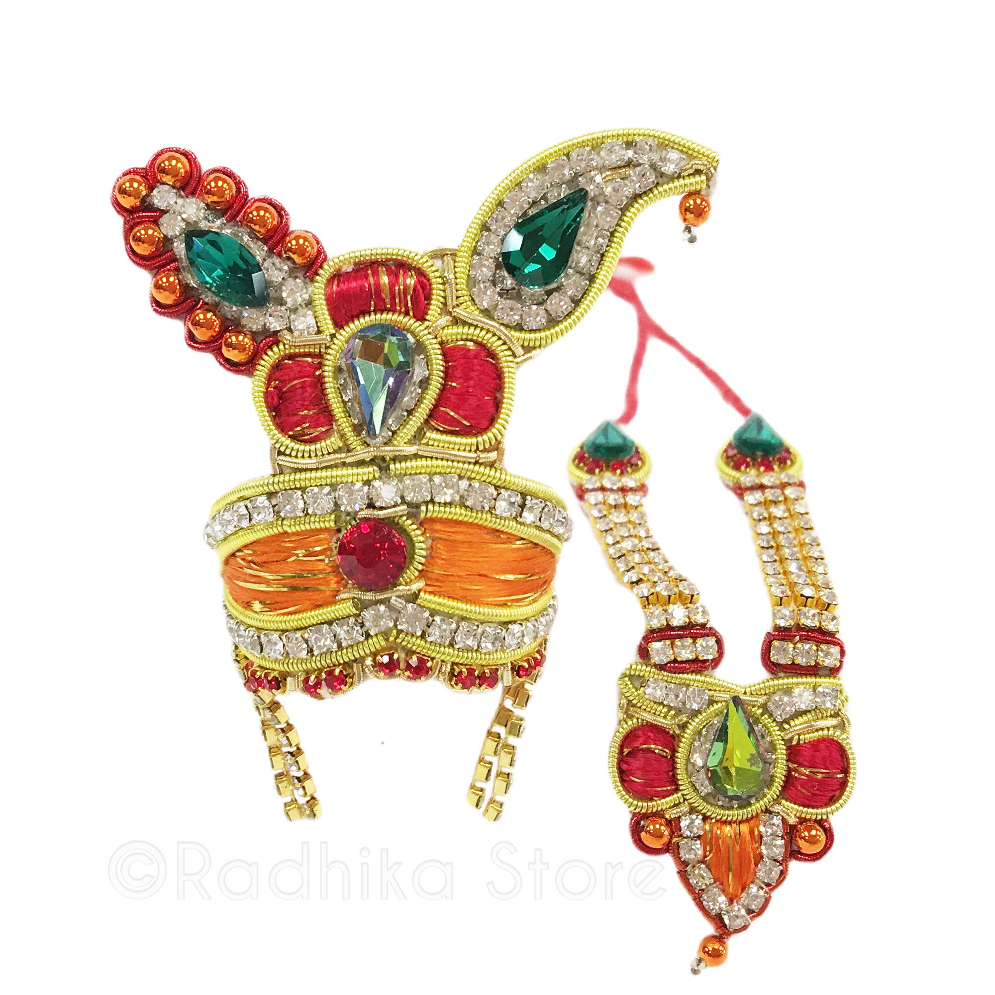Kusham Sarovara Flower - Deity Crown and Necklace Set