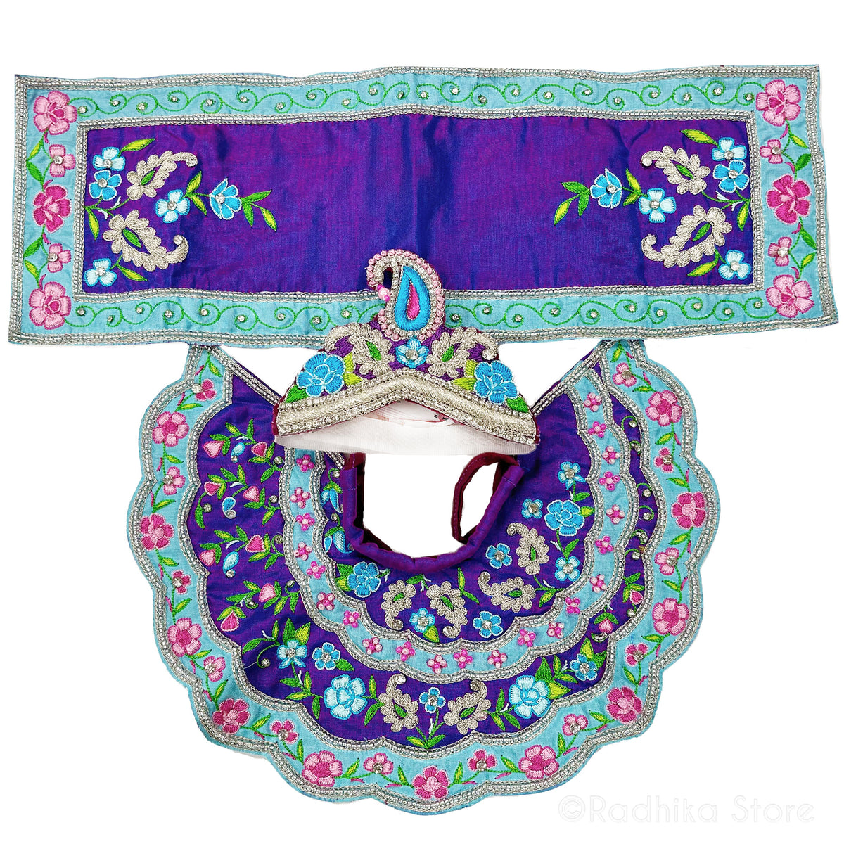 Yamuna River - All Silk - Purple - Jagannath Baladeva Subhadra Deity Outfit