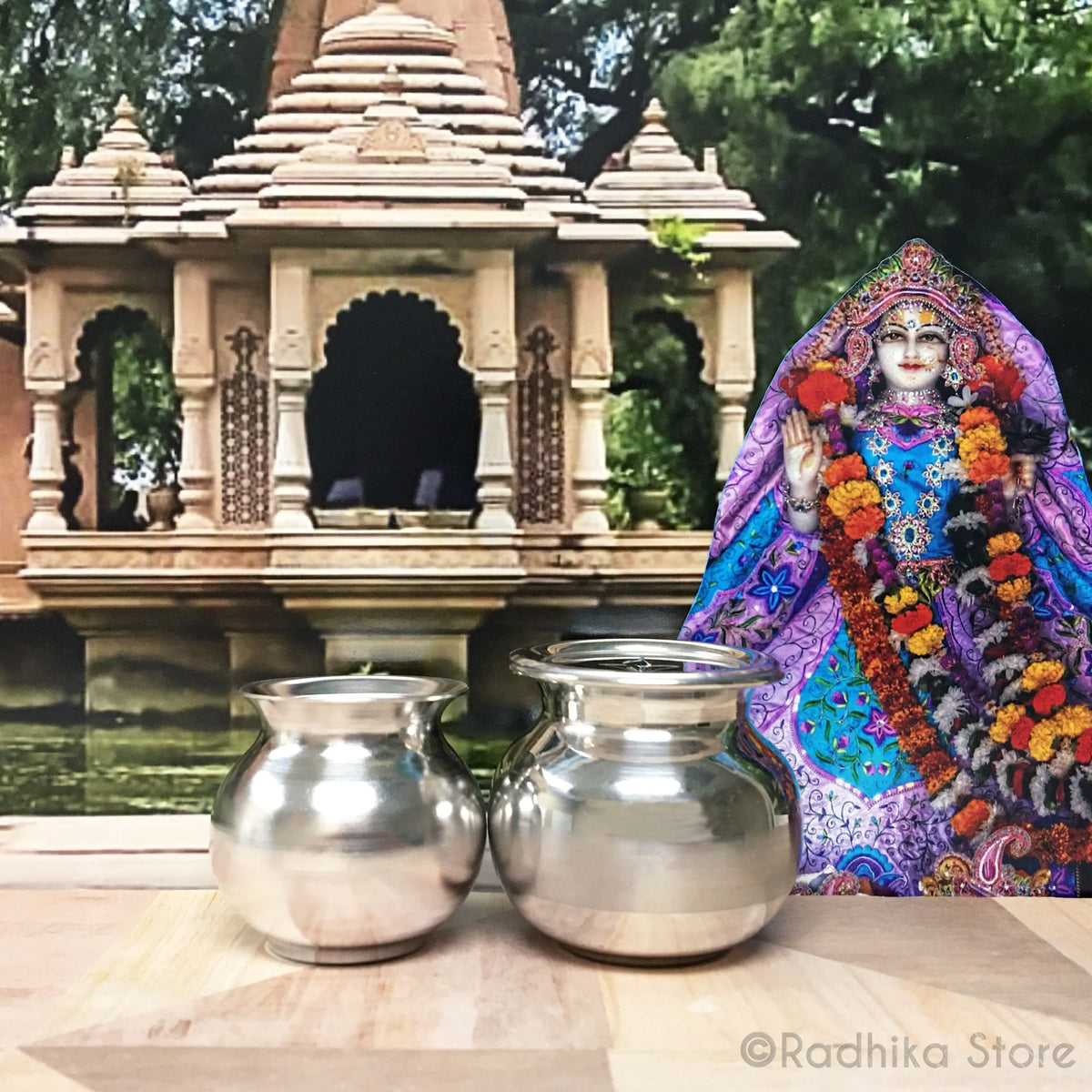 Miniature Silver Deity Pots -Size Large and Extra Large