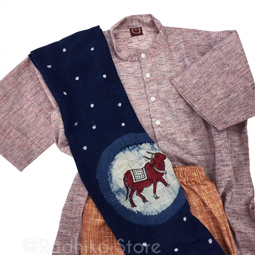 Taupe Lavender Beige Tweed- Jute Kurtas - S,m,l,xl,xxl,3xl