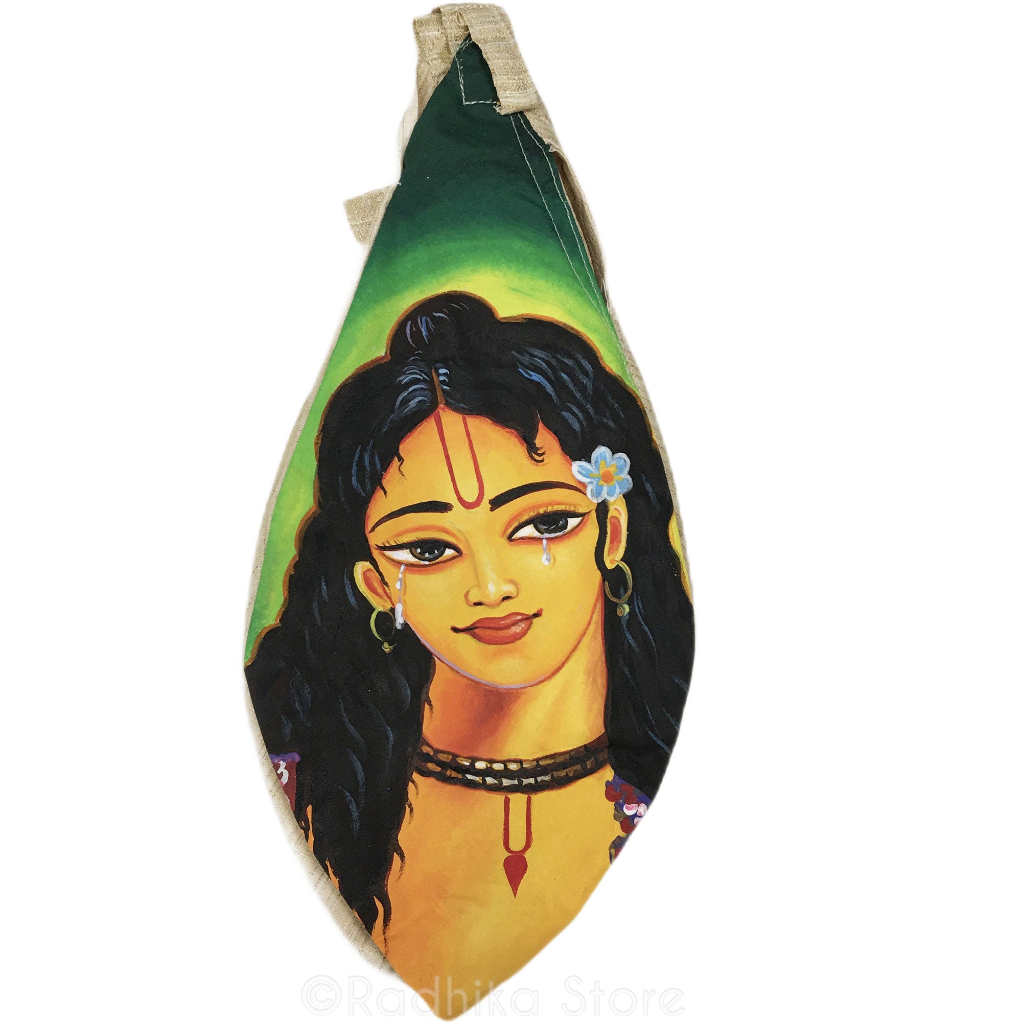 Lord Nityananda  - Hand Painted Bead Bag