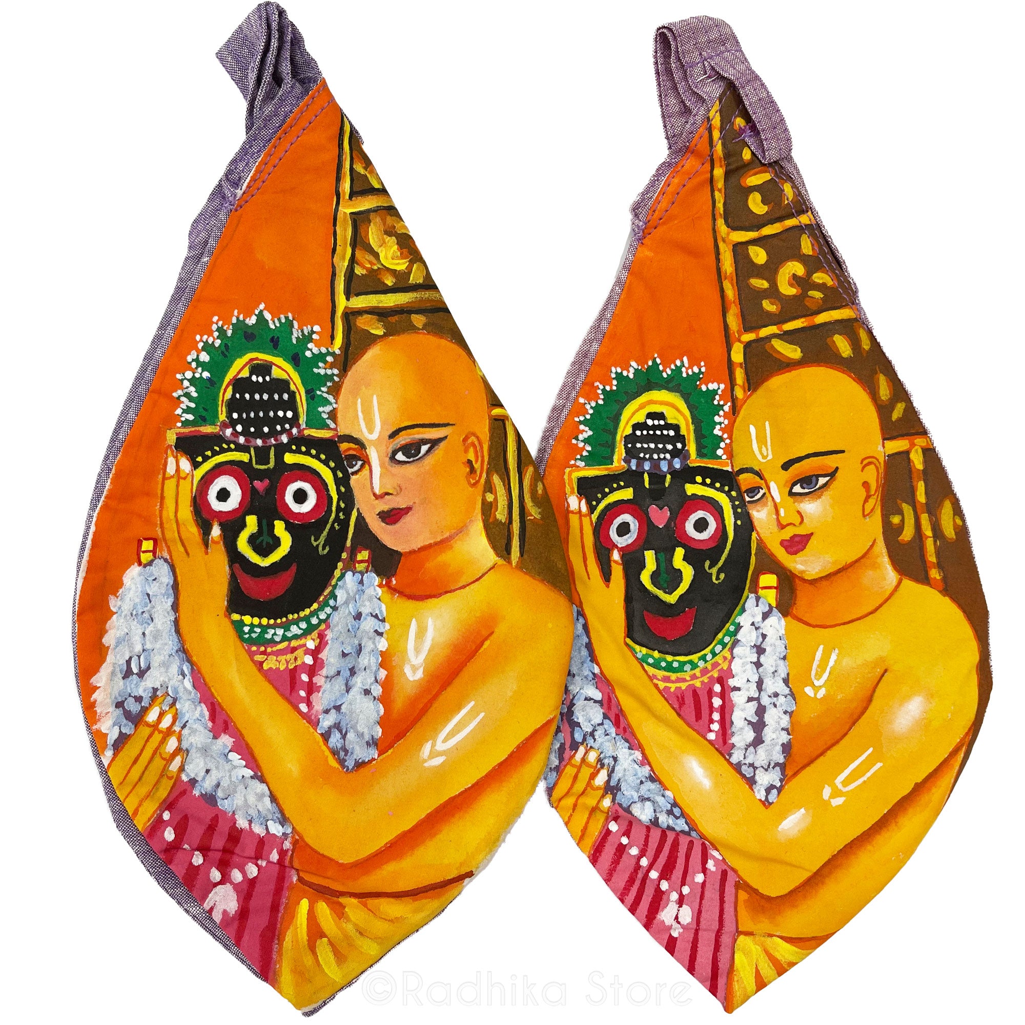 Gauranga Jagannath - Hand Painted - Bead Bag