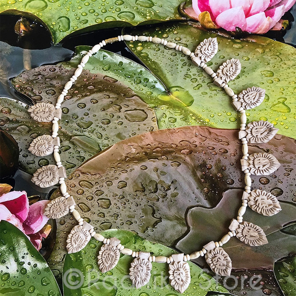 16 Lotus Maha Mantra Pendant-Tulsi Necklace - Best Quality