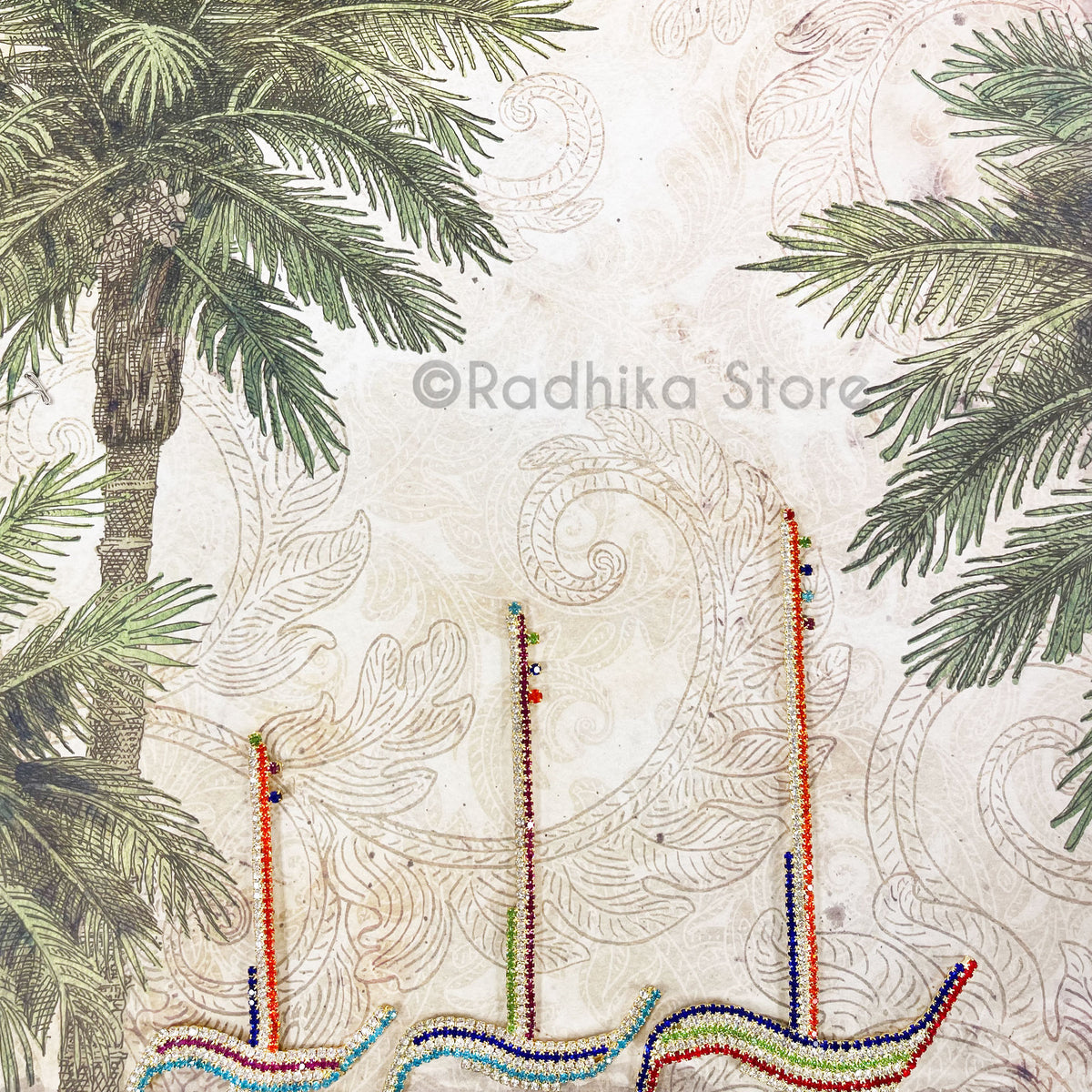 Baladeva Plough With Multi Color Rhinestones- Size Small 3 inch