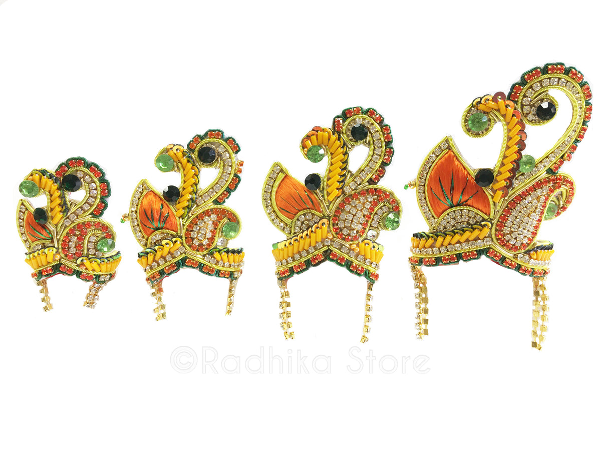 Marigold Vrindavan Temple - Deity Crown Necklace Set -