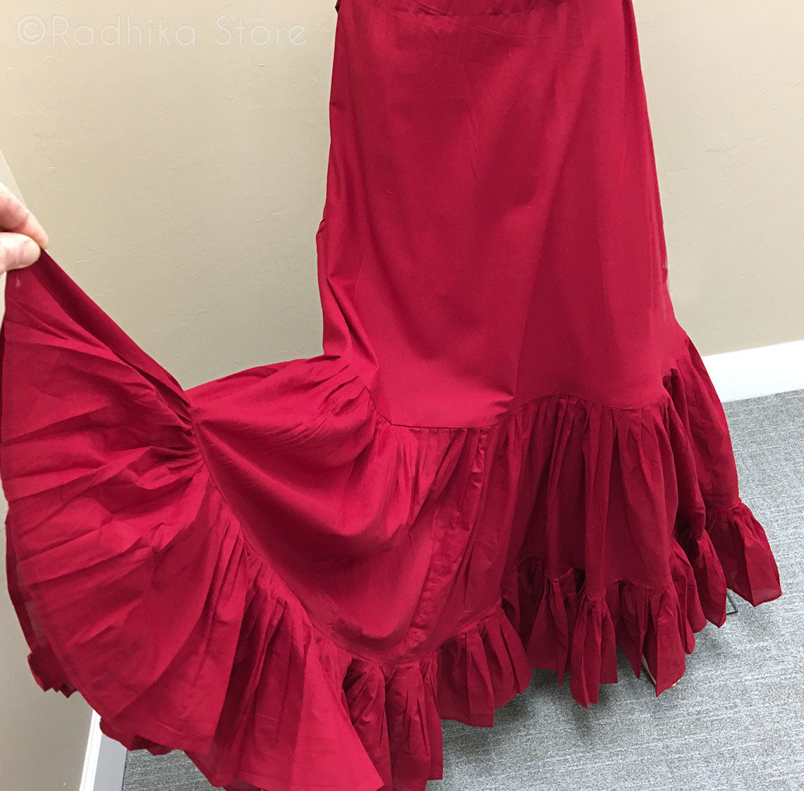 Maroon Cotton Twirling Petticoat/ Slip - S, M, L- (8 Meters Fabric)