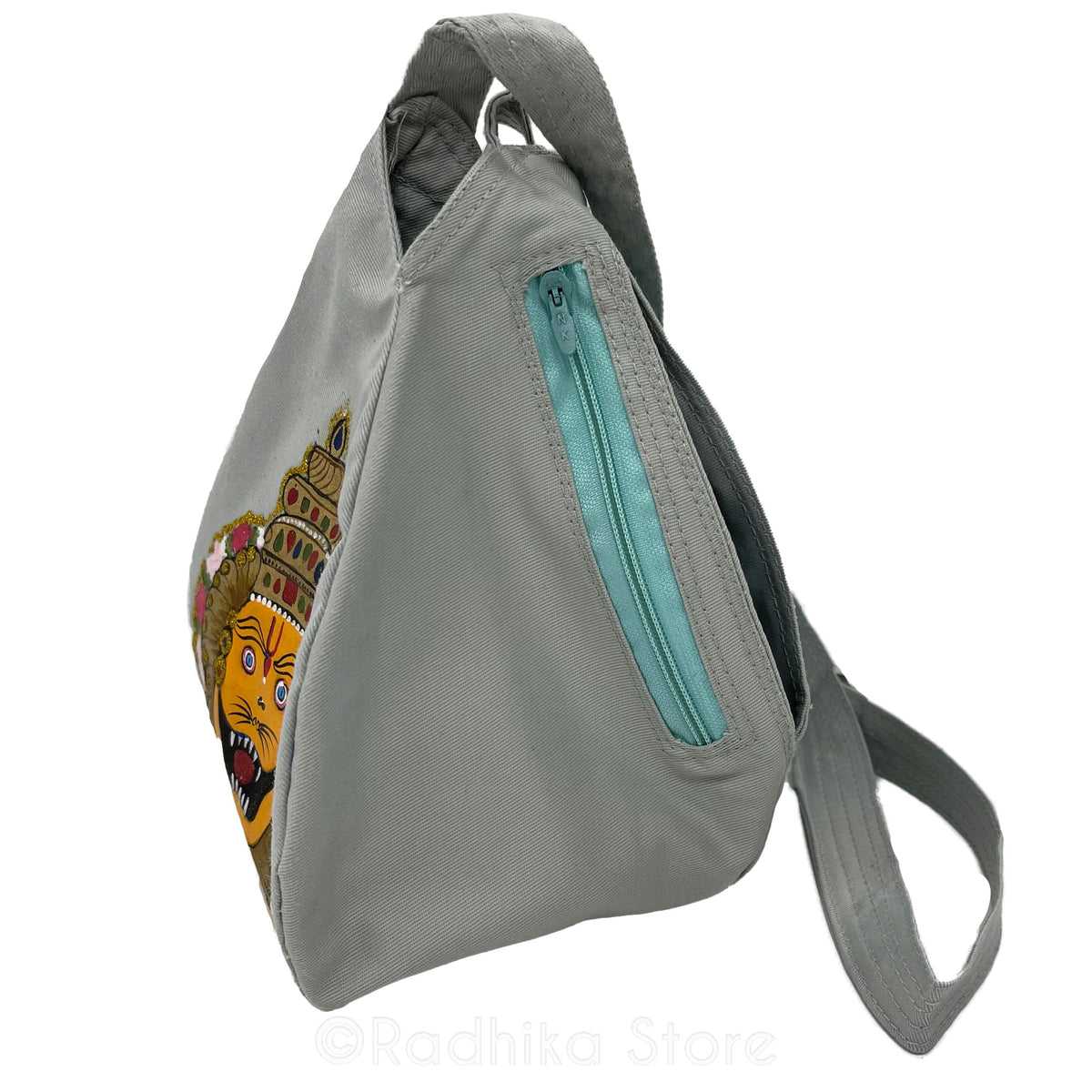 Chandan Mayapur Narasimha- Thick Cotton - Hand Painted Bead Bag- Choose Bag