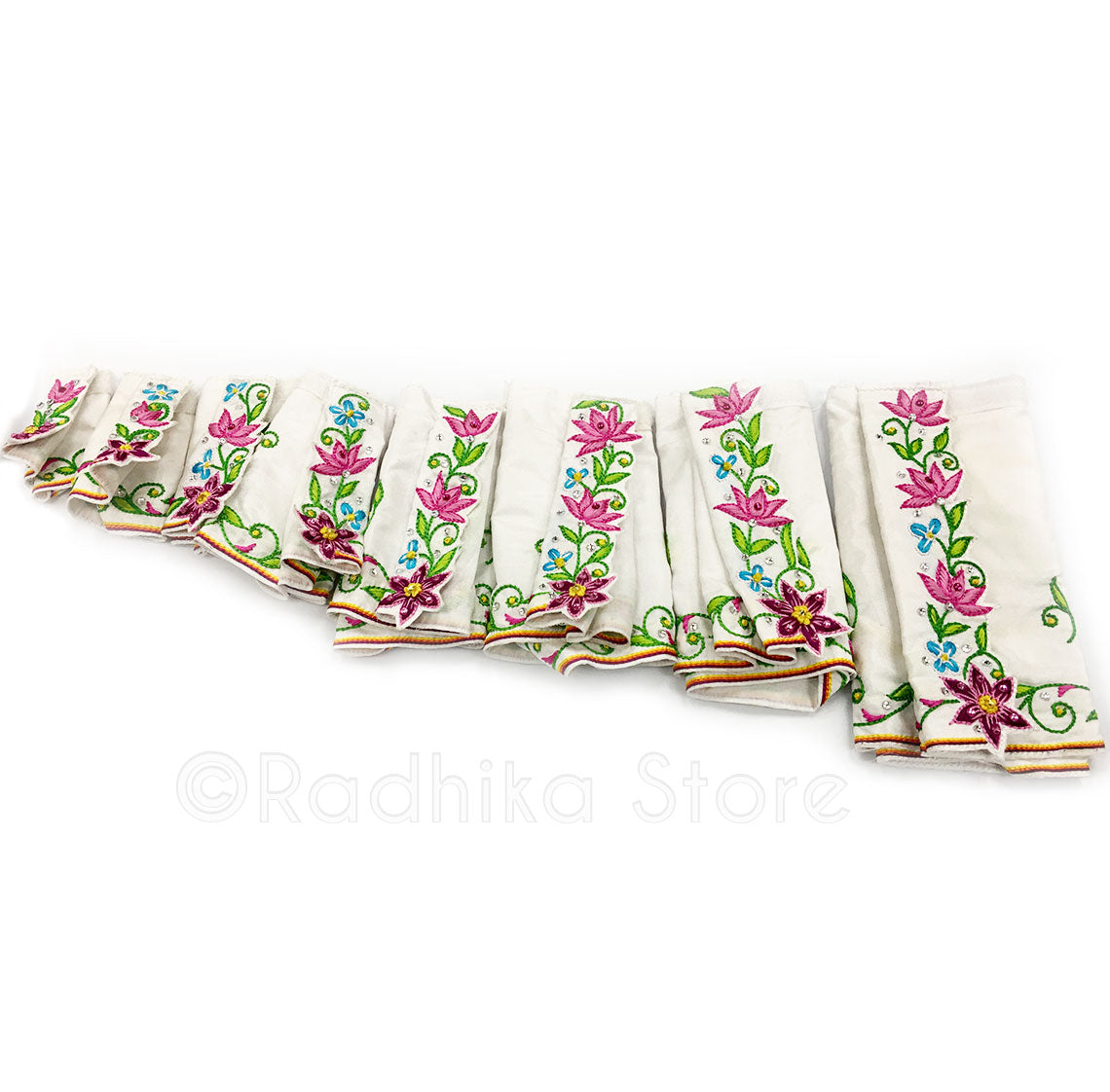 Mayapur Parrots in Lotus Garden - Gaura Nitai Deity Outfit