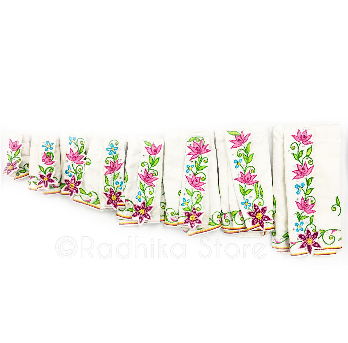 Mayapur Parrots in Lotus Garden - Gaura Nitai Deity Outfit