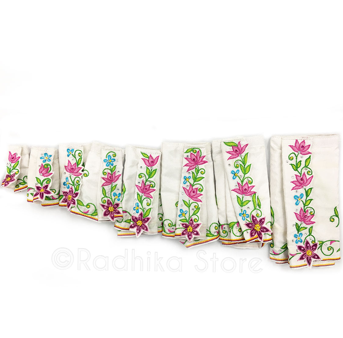 Mayapur Parrots in Lotus Garden - Gaura Nitai Deity Outfit