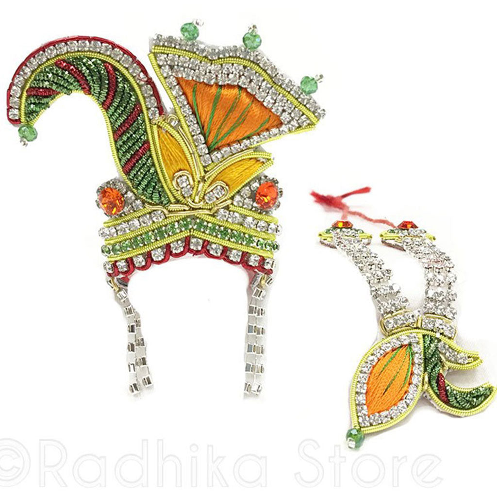 Mayapur Flower - Rhinestone Crown and Necklace Set