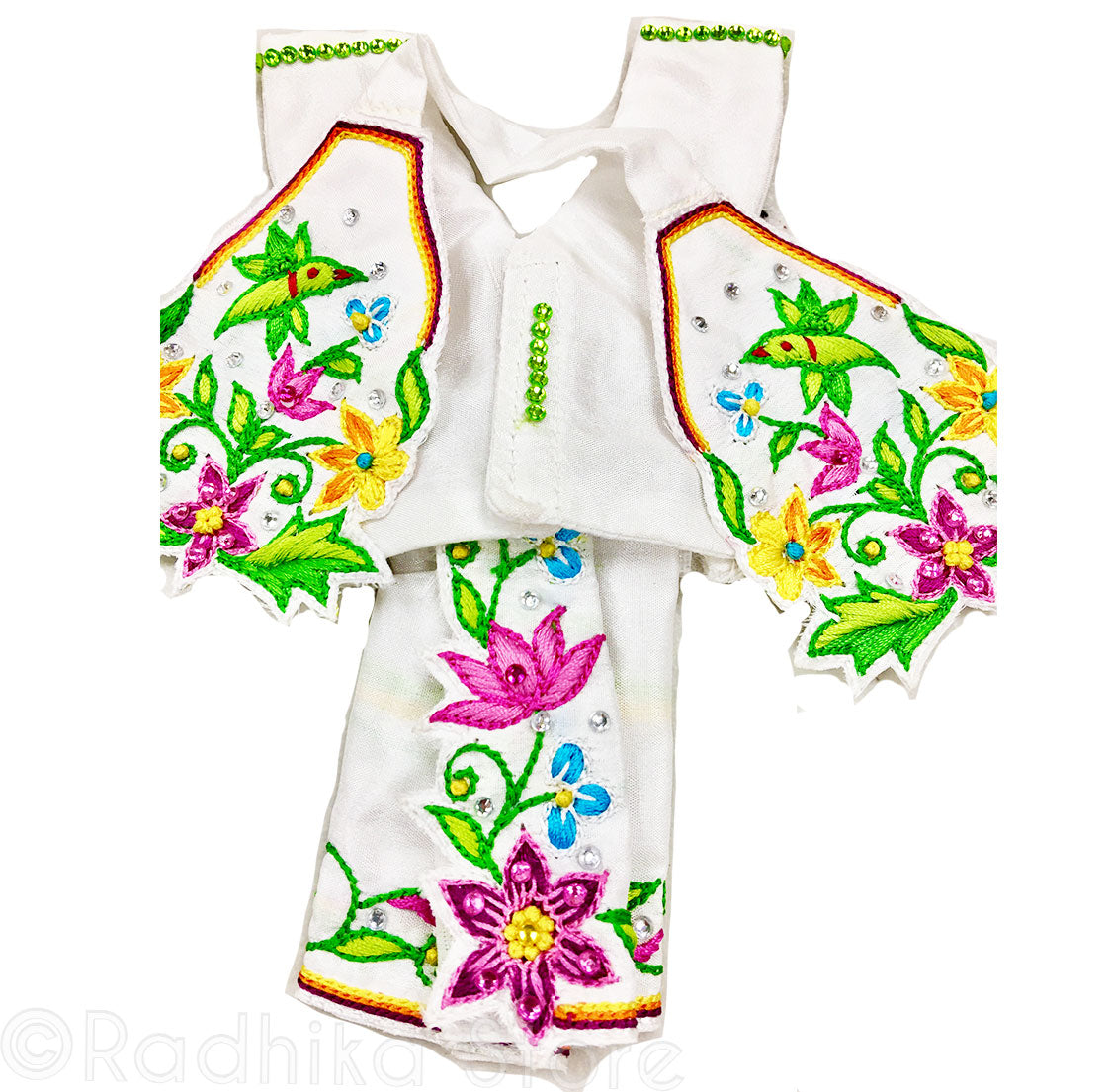 Mayapur Parrots in Lotus Garden - Gaura Nitai Deity Outfit