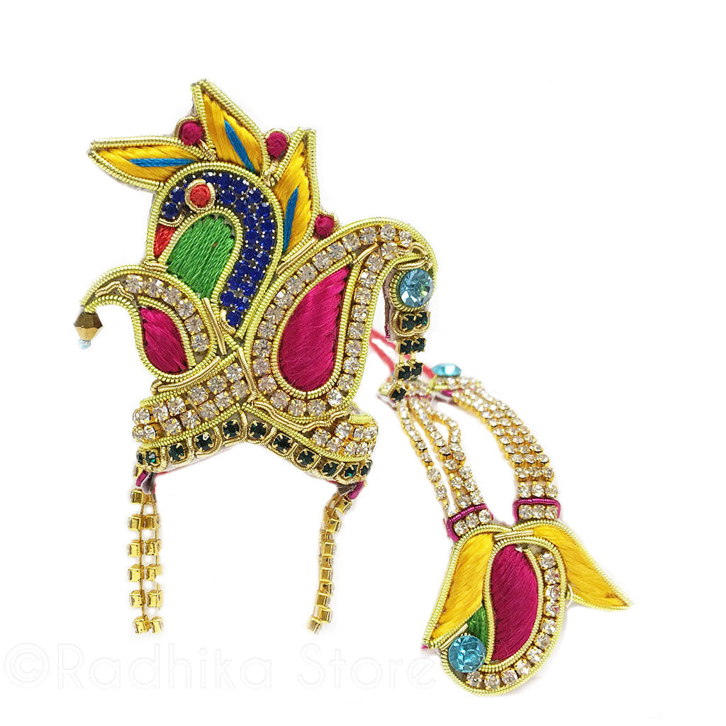 Mayapur Festival Peacock - Crown and Necklace Set