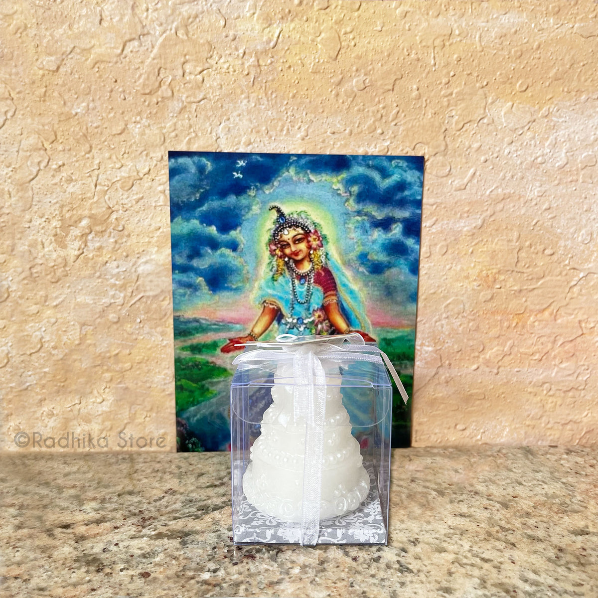 Miniature White Layered Cake Candle