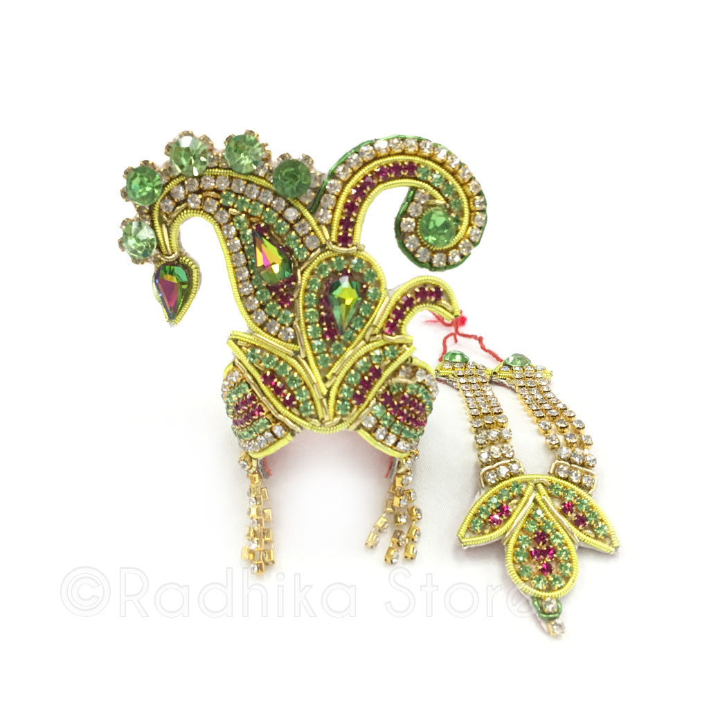 Vrindavan Magesty - Rhinestone Crown and Necklace Set