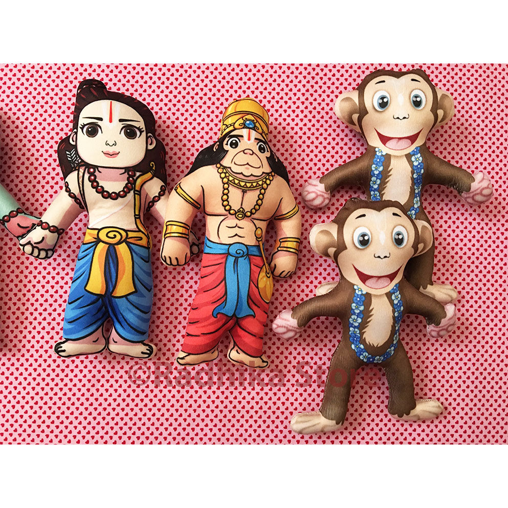 Sree Rama Doll Sita Rama Laxman Hanuman - Transcendental Dolls - Radhika Store