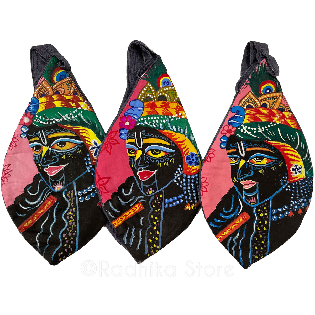 My Shamasundar - Hand Painted - Bead Bag- Dark Gray Jute Bag