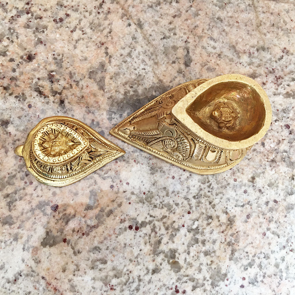 Brass Ghee Lamps (Diyas) With Parrot Design - Choose Size