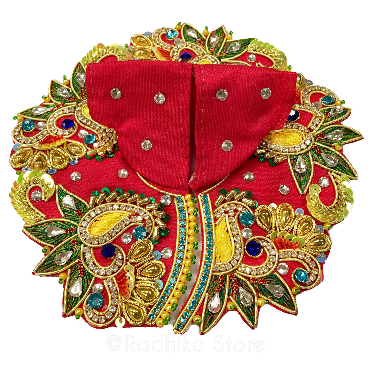 Nandagram  Prince - Auspicious Red Satin - Laddu Gopal Outfit