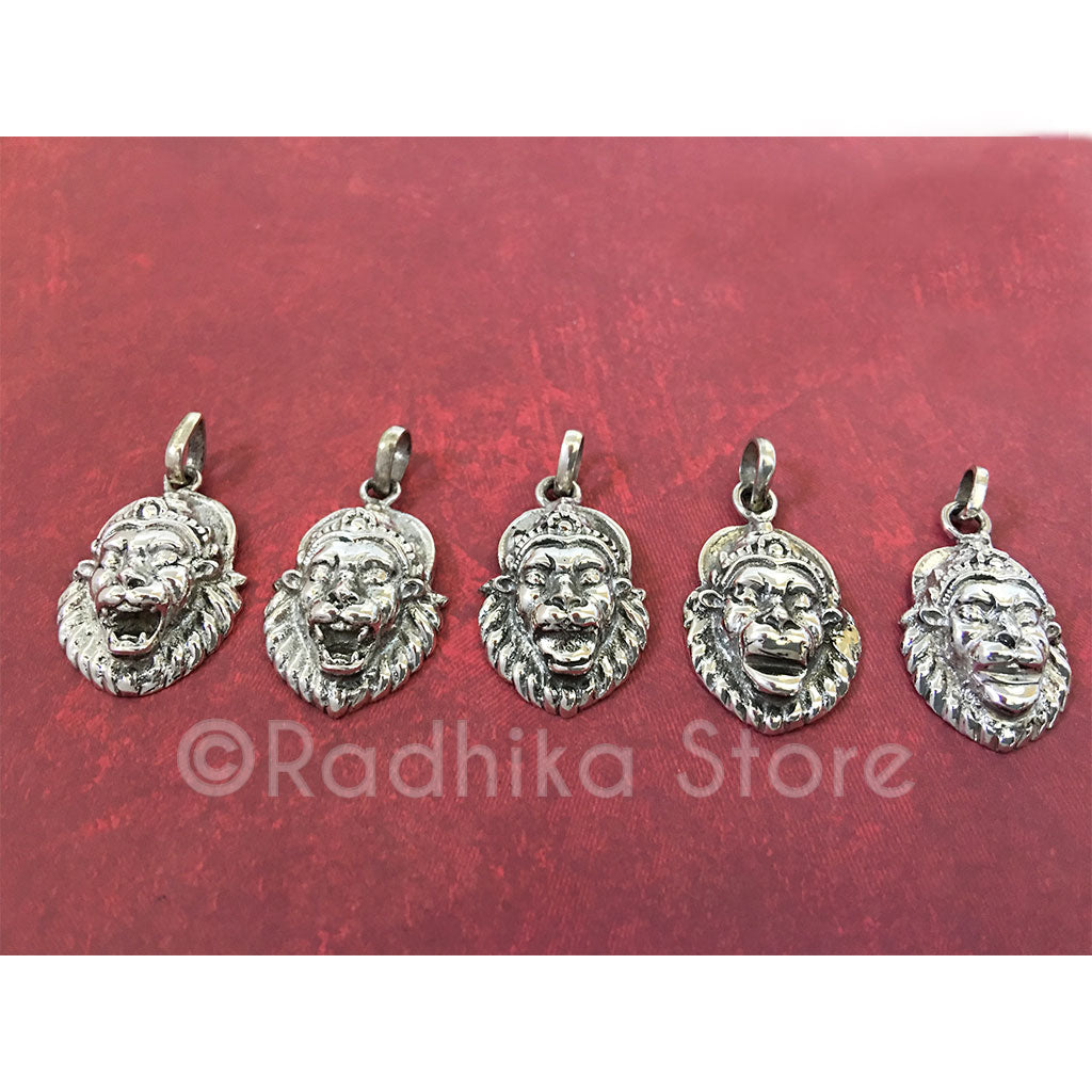 Silver Lord Narasimhadeva Pendant - Protection Mood Medium
