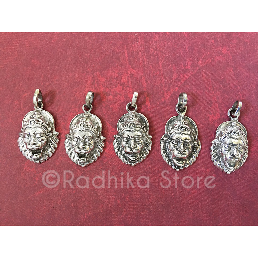 Silver Lord Narasimhadeva Pendant - Protection Mood Medium
