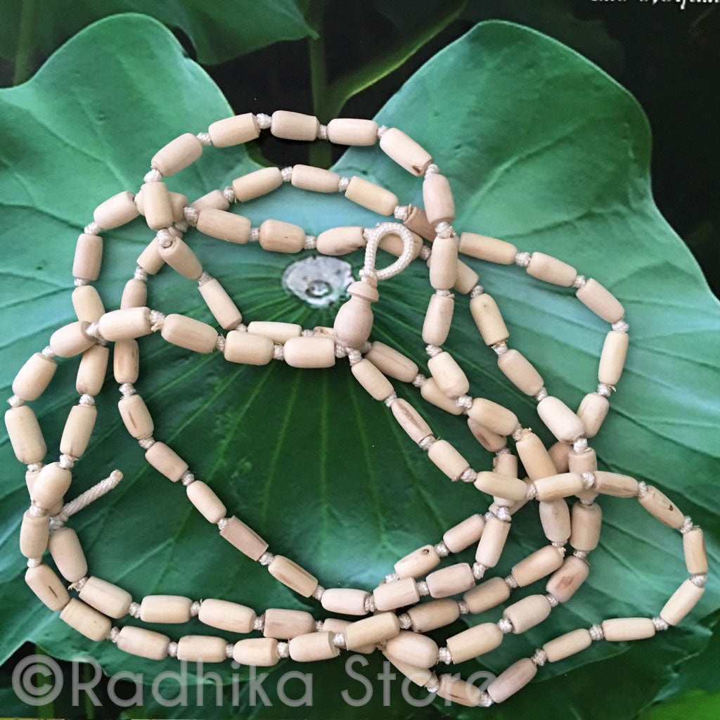 Narrow Barrel Shaped Pure Tulsi  Japa Beads - Choose Size and Style