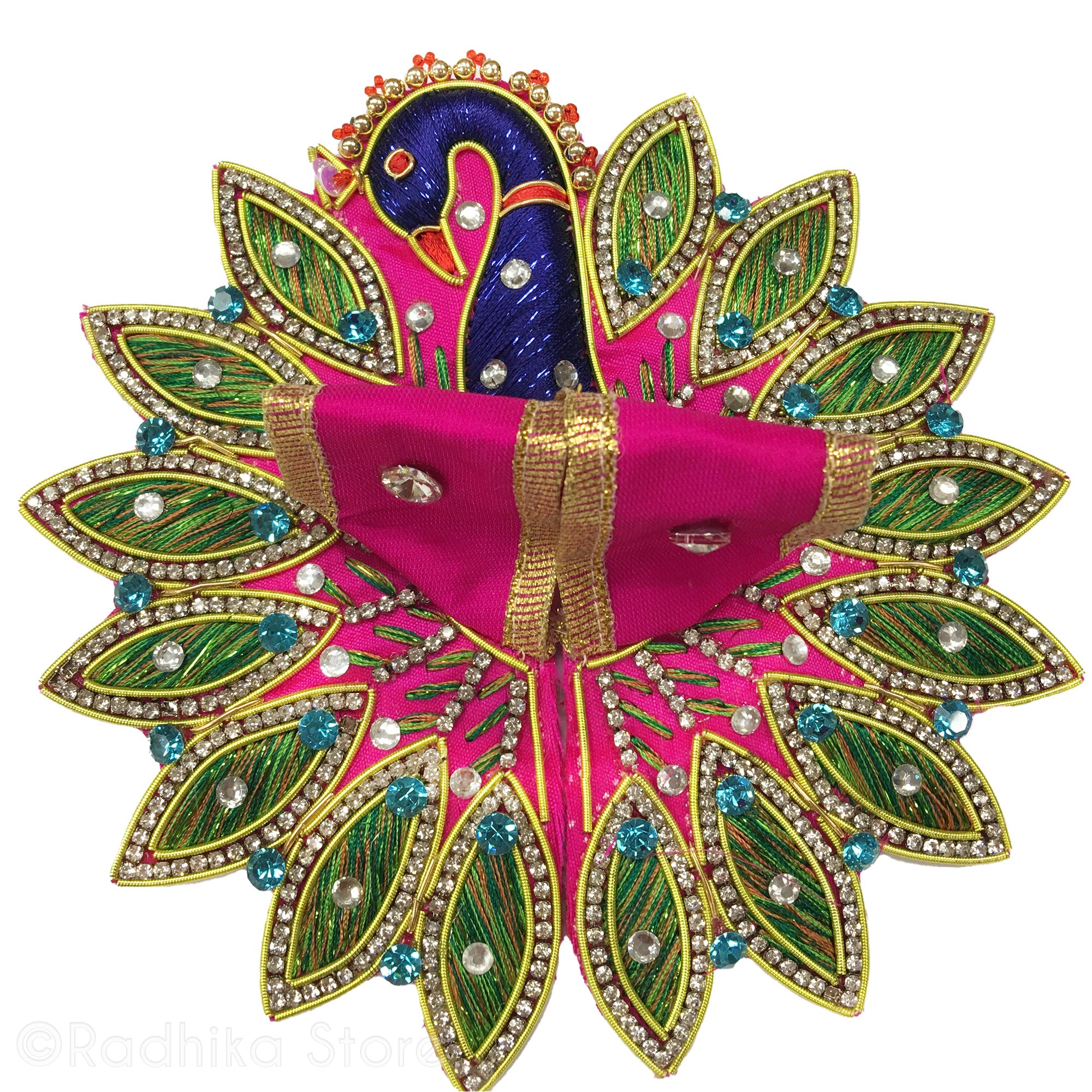Dancing Peacock - Fuchsia Pink - Laddu Gopal Outfit