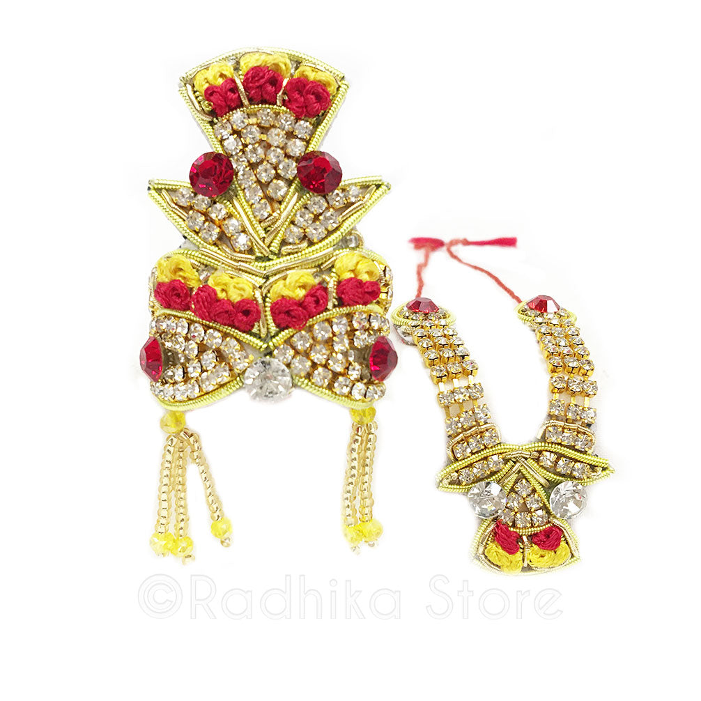 Nitai Gauranga Flower - Crown and Necklace Set