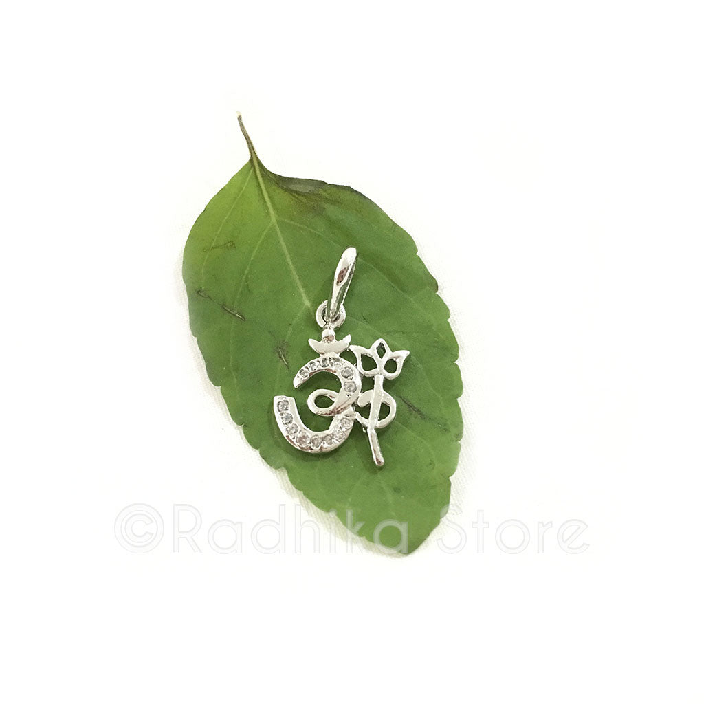 Small Silver Om Cz&#39;s Pendants -Choose Style