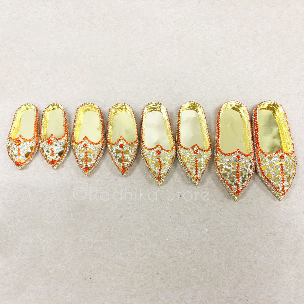 Orange Sapphire and Diamond Rhinestone - Deity Shoes - Large Sizes