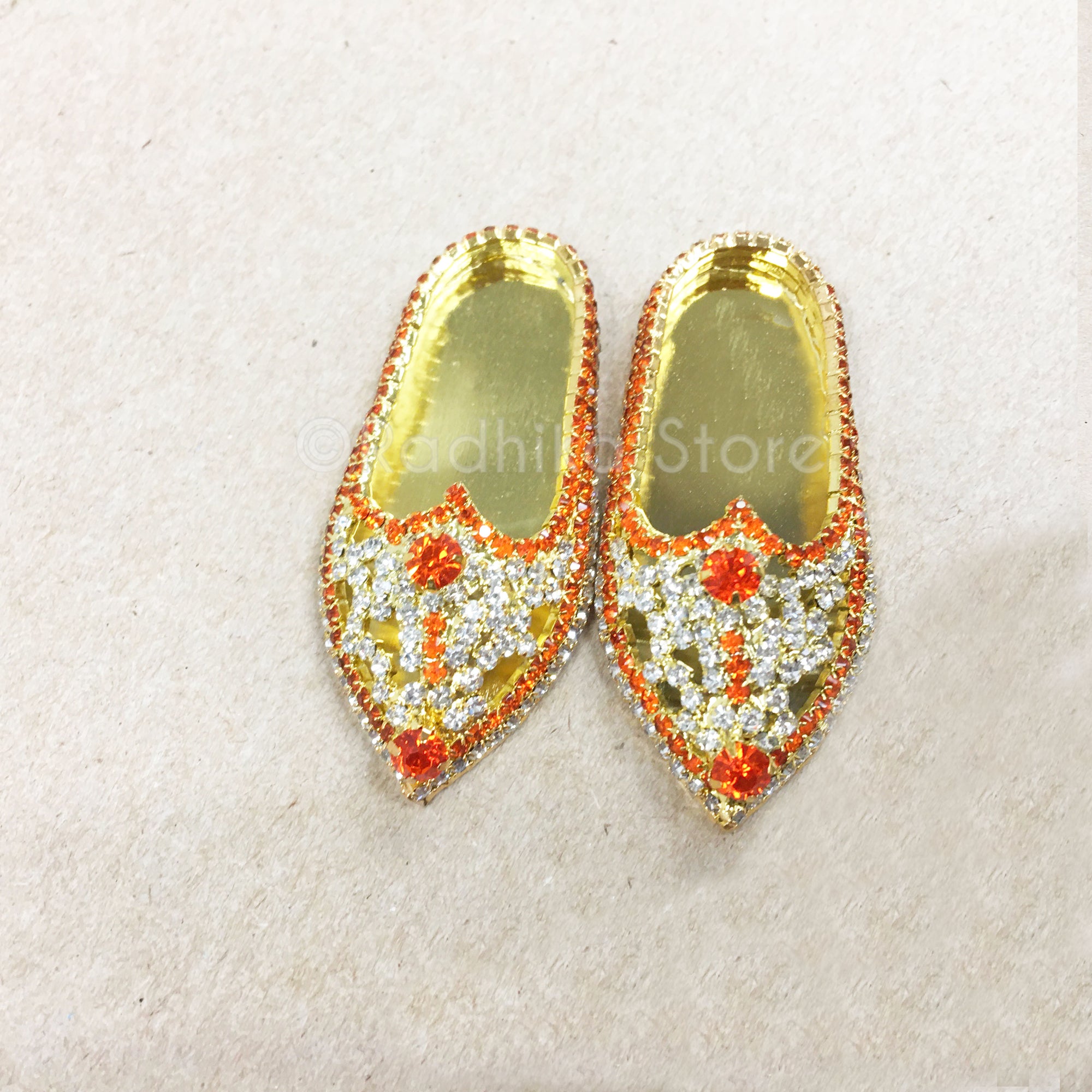 Orange Sapphire and Diamond Rhinestone - Deity Shoes - Large Sizes