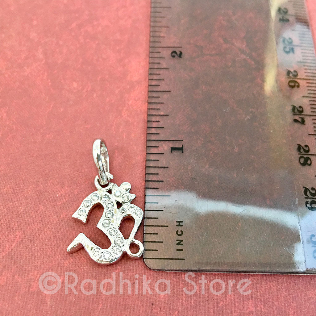 Small Silver Om Cz&#39;s Pendants -Choose Style