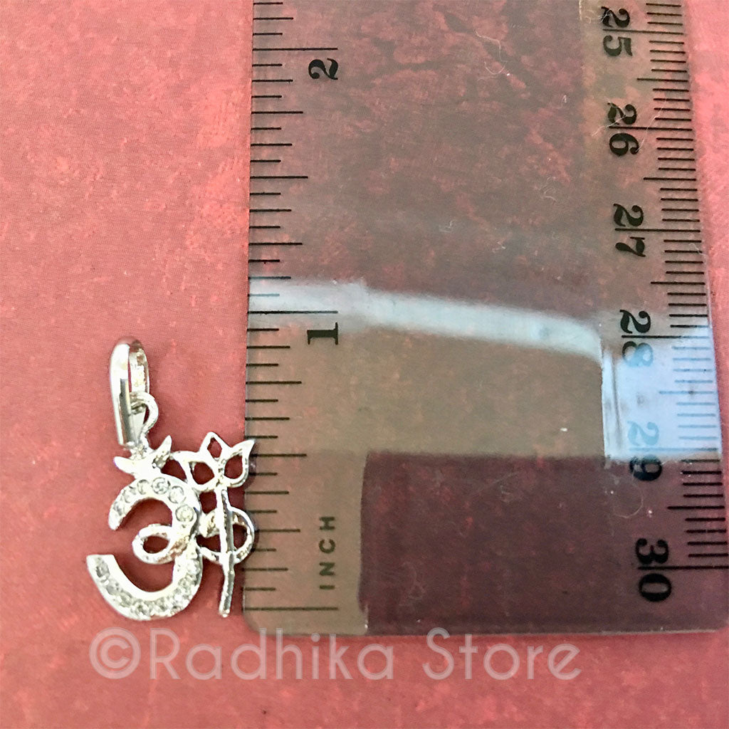 Small Silver Om Cz&#39;s Pendants -Choose Style
