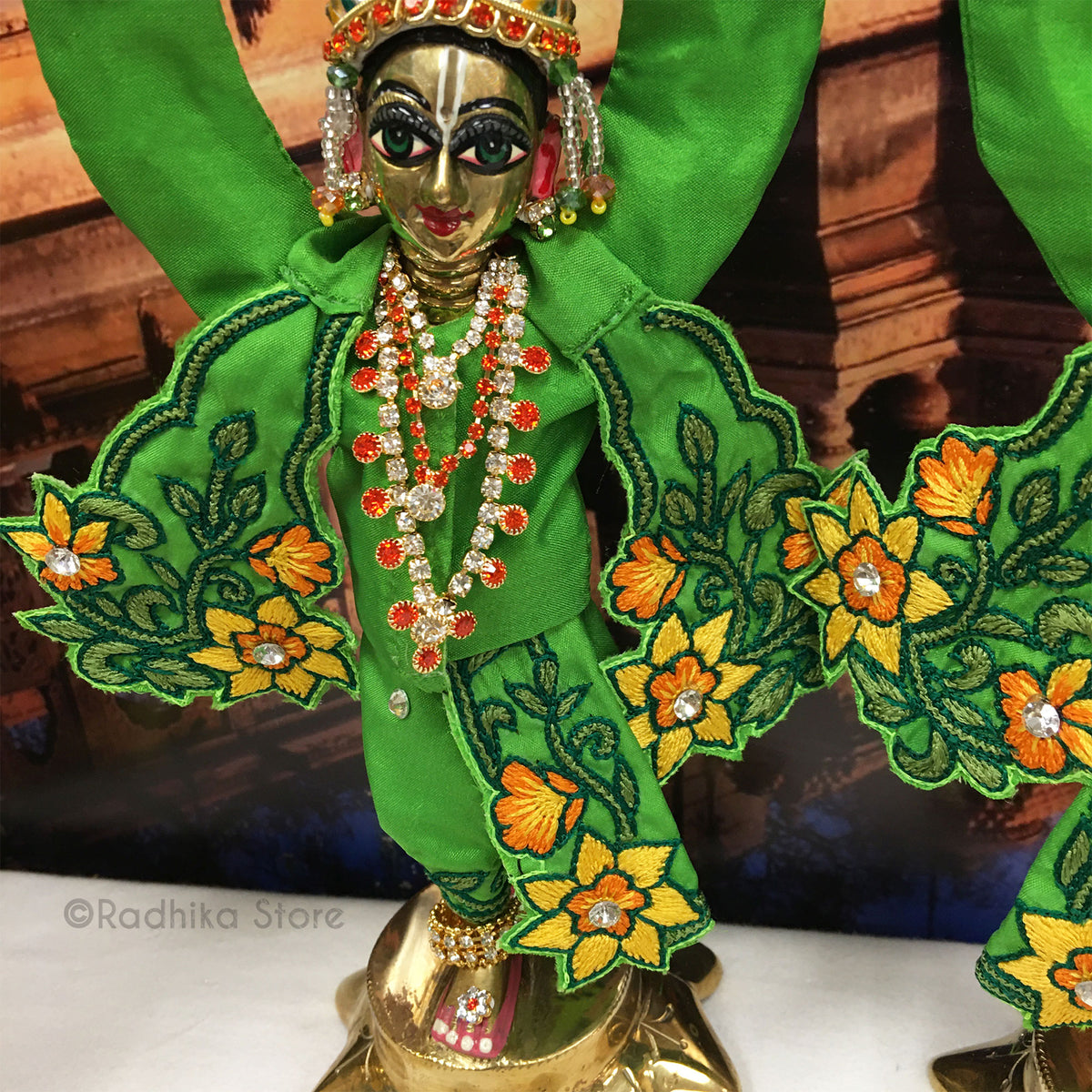 Krishna Dots - Diamond Rhinestones - Multi Strand - Rhinestone Deity Necklace