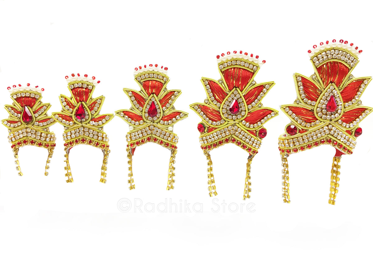 Golden Saffron Leaf- Deity Crown and  Necklace Set