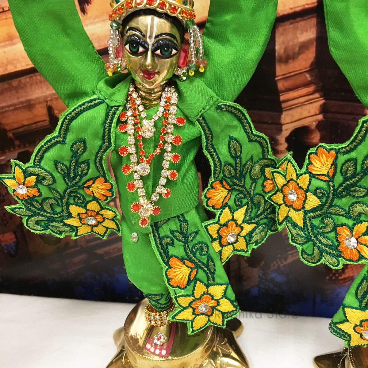 Krishna Dots - Diamond Rhinestones - Multi Strand - Rhinestone Deity Necklace