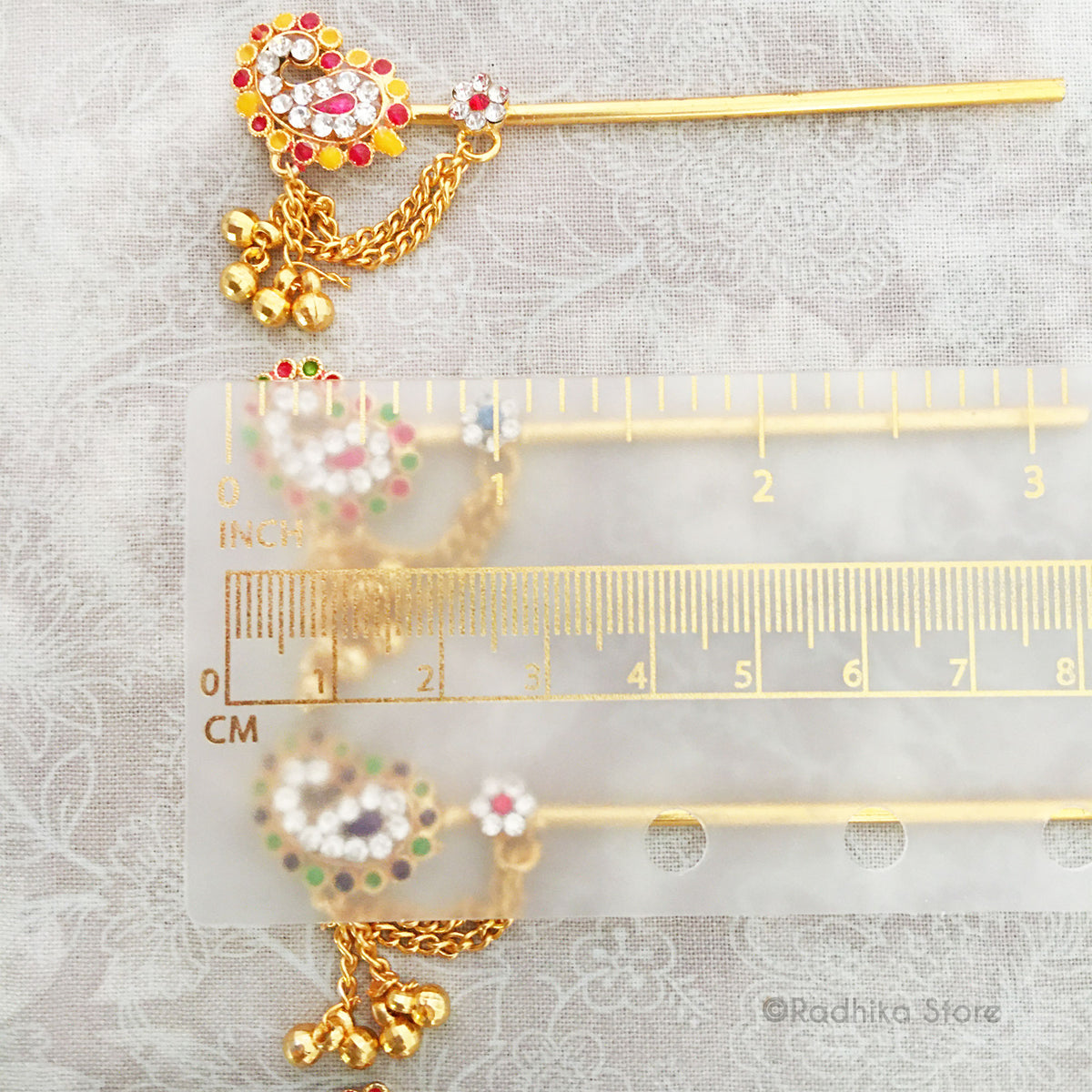 Paisley Dot With Bells - Choose Color - Series A - Size 3 Inch