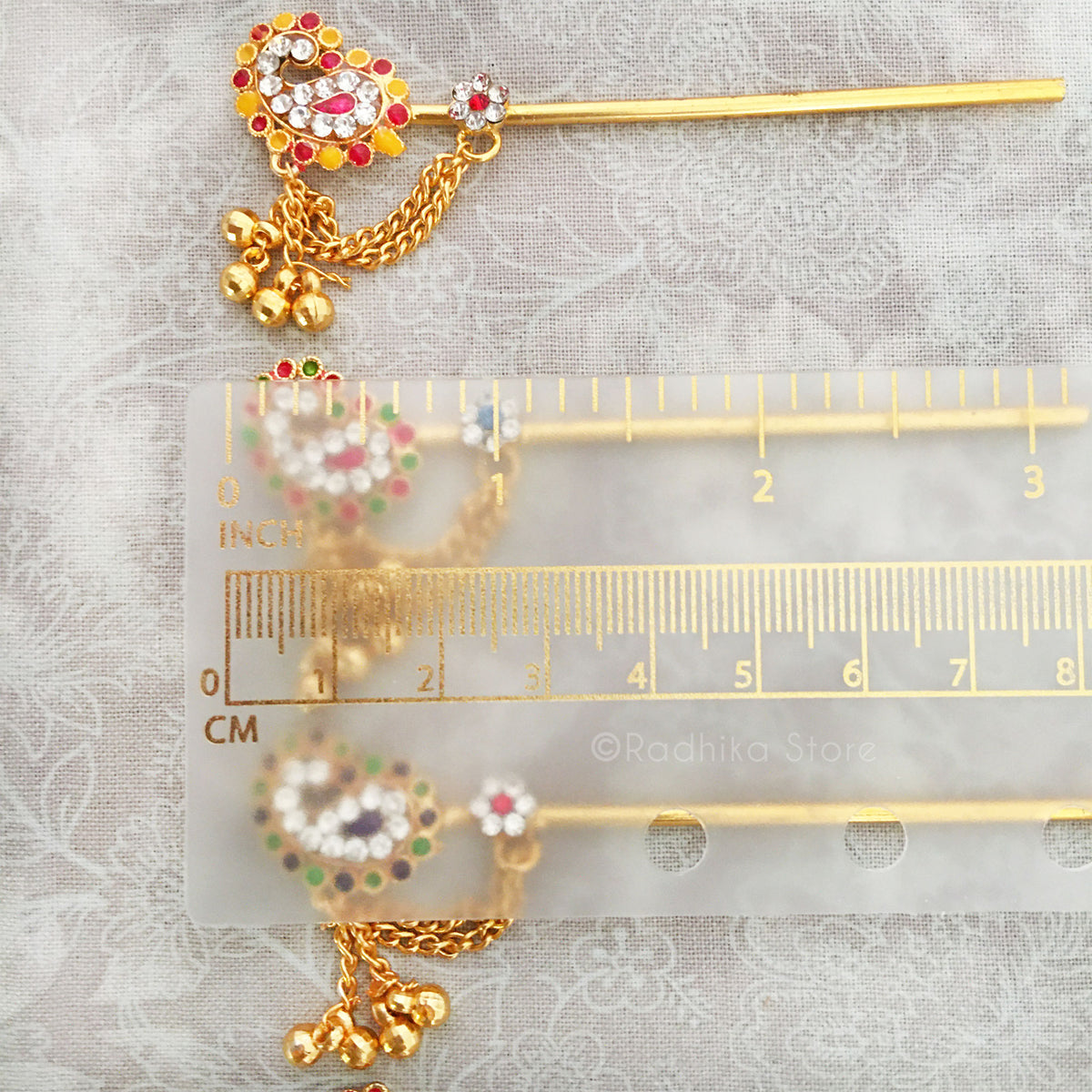 Paisley Dot With Bells - Choose Color - Series C- Size 3 Inch