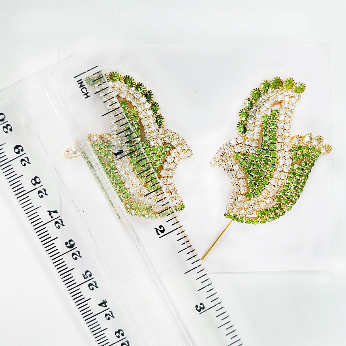 Vrindavan Parrots- Rhinestone Deity Turban Pins-Choose Color