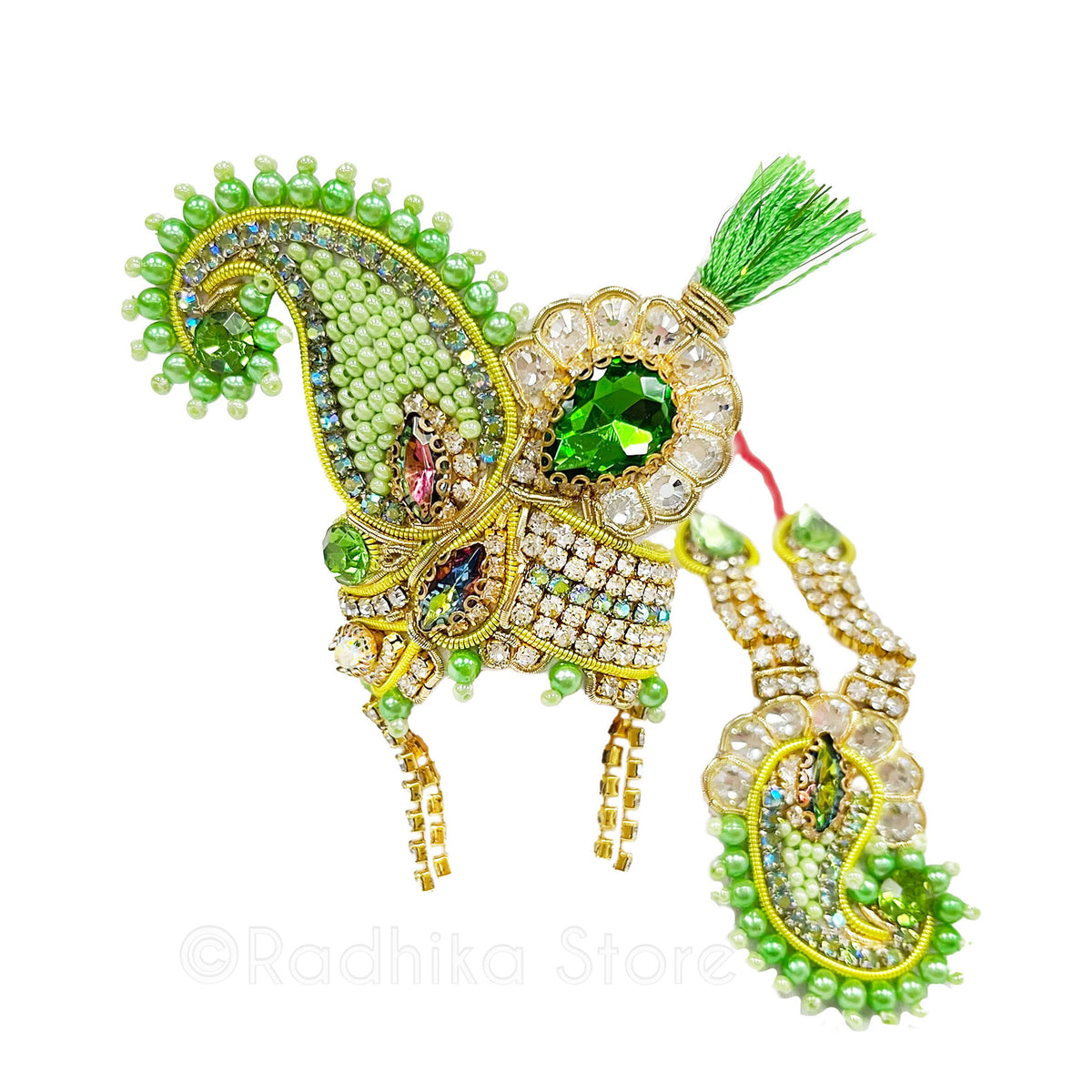 Pavan Sarovara  Kund Green - Deity Crown and Necklace Set